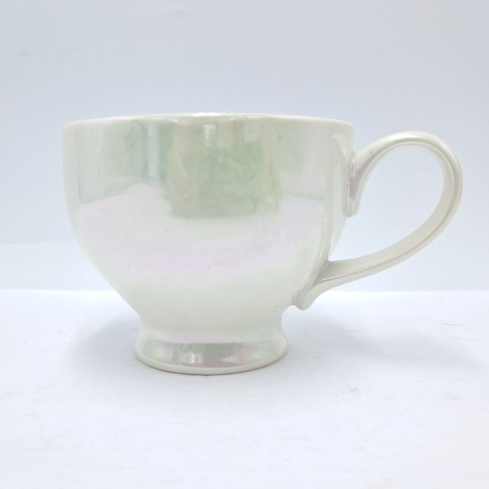 Davids Tea Pinky Up Cup Moonglow Pearl Iridescent Ceramic Tea Cup Mug 12 oz